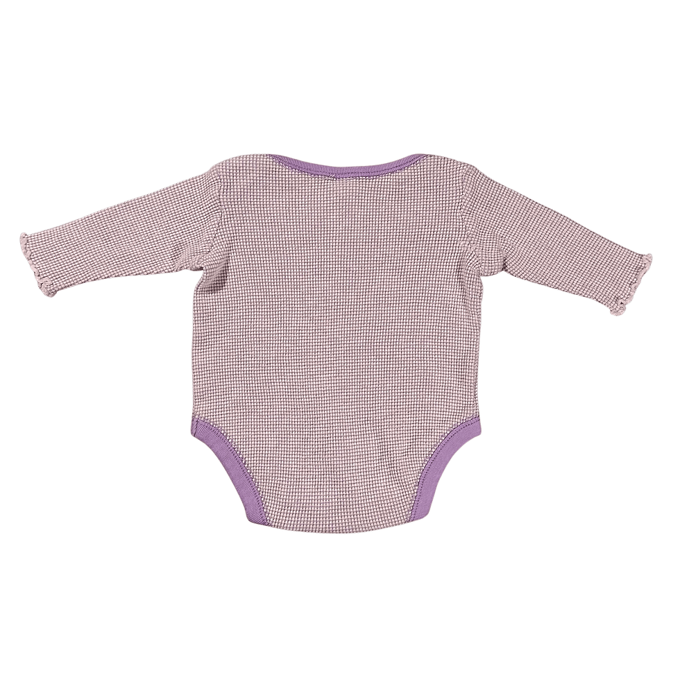 Baby Gap 2001 Girl's Newborn (0 - 3 Months) Purple Waffle Stitched Bodysuit Back View