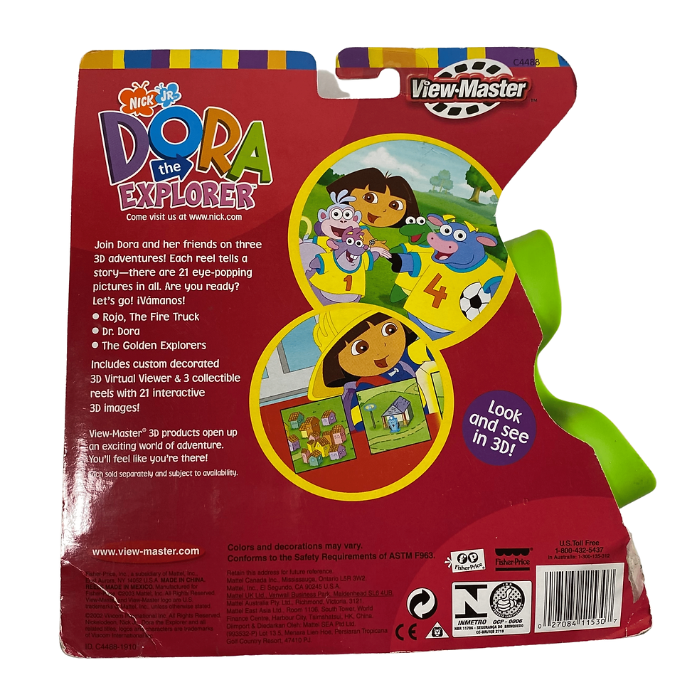 New Mattel Fisher Price View-Master Vintage 2003 Nickelodeon Dora The Explorer 3D Viewer Back View