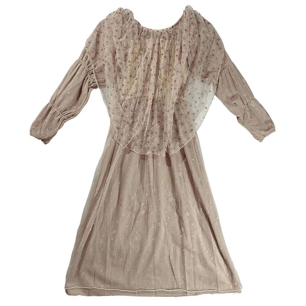 Back view of Rubie's Girl's Medium Beige Princess Halloween costume dress.