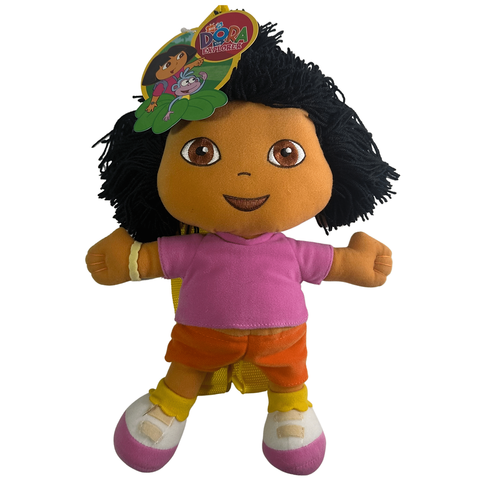 Nick Jr. Dora The Explorer 13" Plush Character Backpack Vintage 2002 Front View