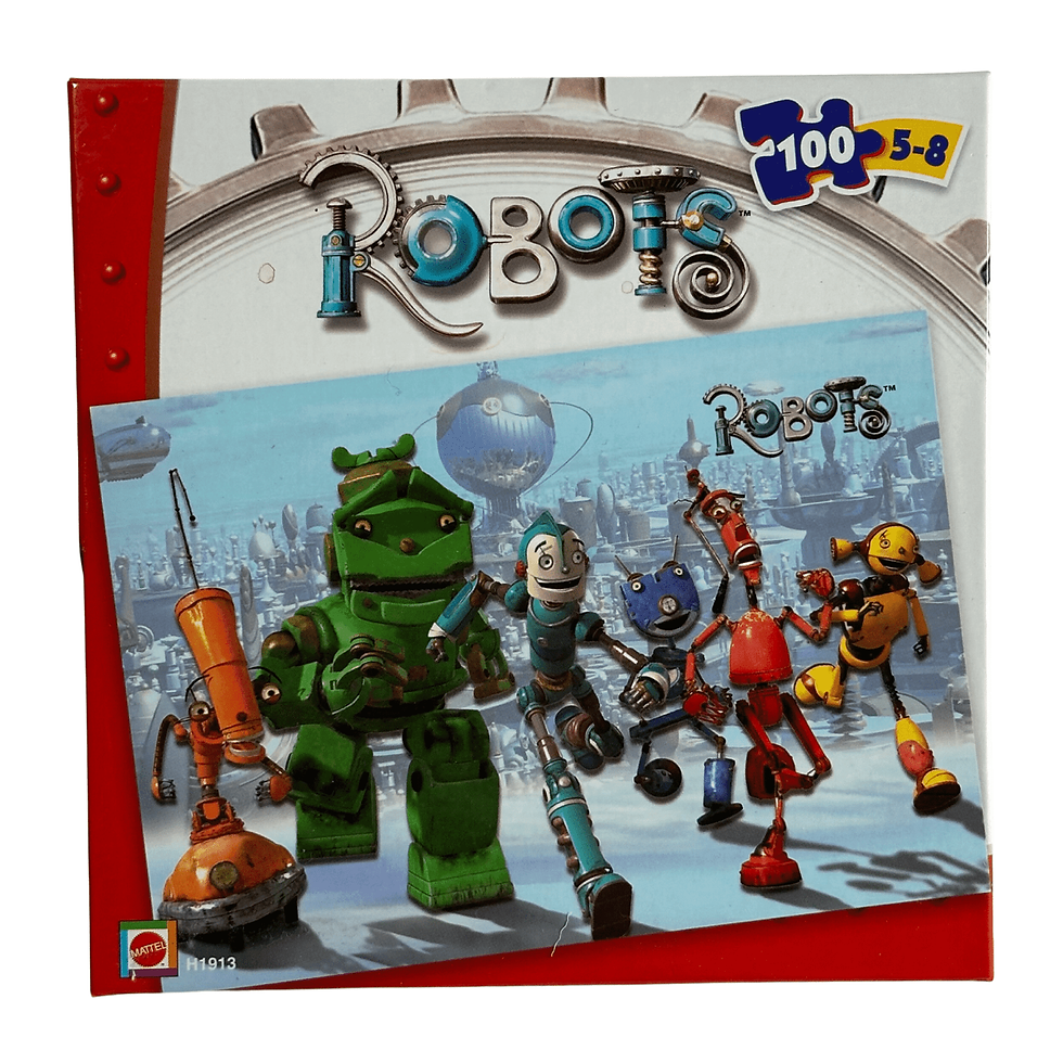 20th Century Fox Mattel Vintage 2004 Robots 100 Pieces 16.5 x11.25 Inch Jigsaw Puzzle Front View
