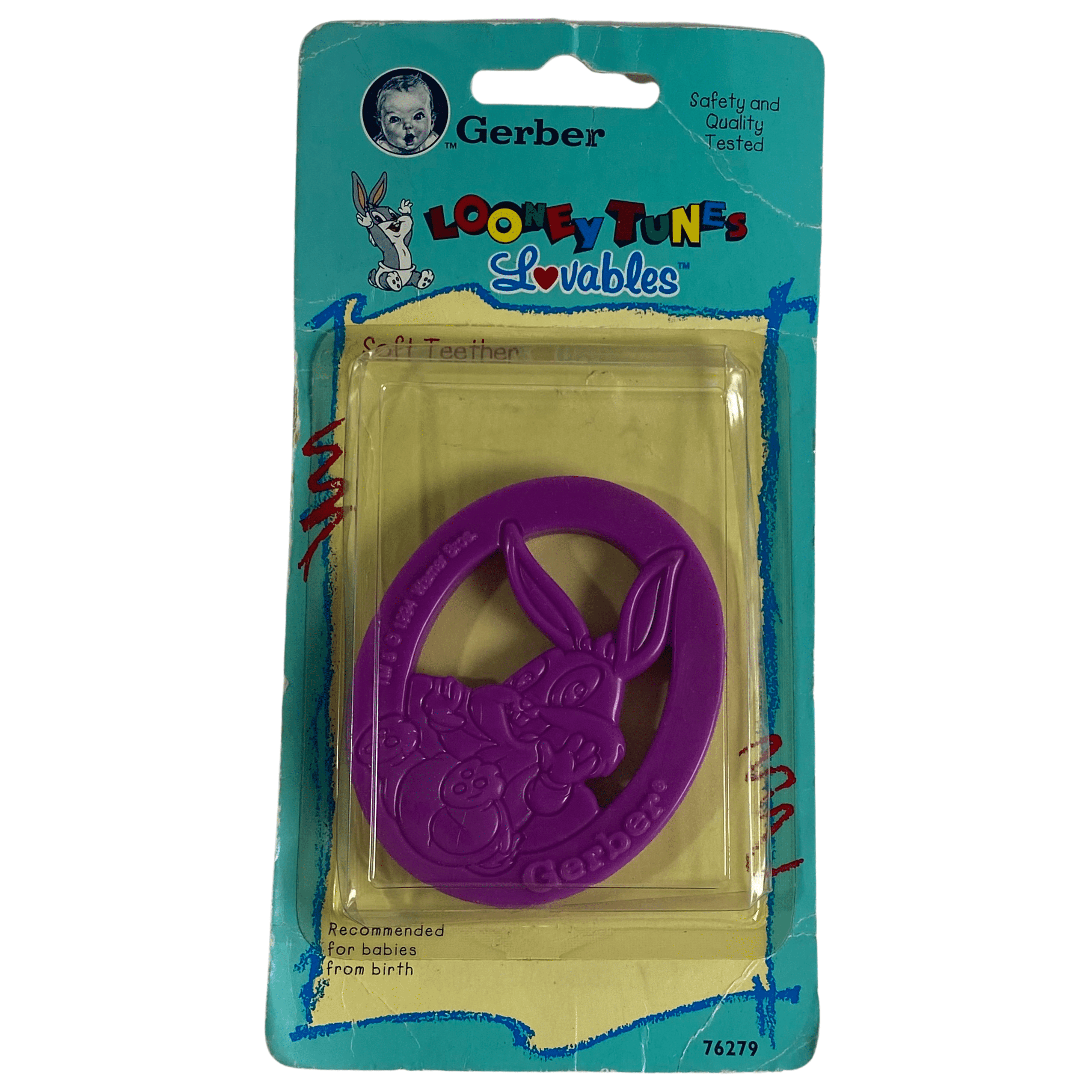 Character Teether gerber-looney-tunes-lovables-character-soft-teether-vintage-1994-new