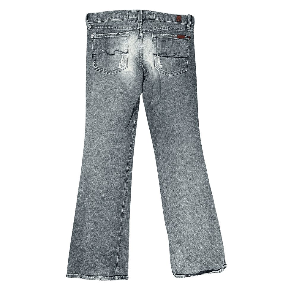 7 For All Mankind The Great China Wall Women’s Size 30 Vintage Light Blue Denim Lightly Distressed Jeans Back