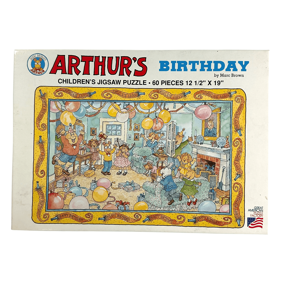 Arthur's Birthday 12.5" x 19" 60 Pieces Jigsaw Puzzle Vintage 1993 New Front View