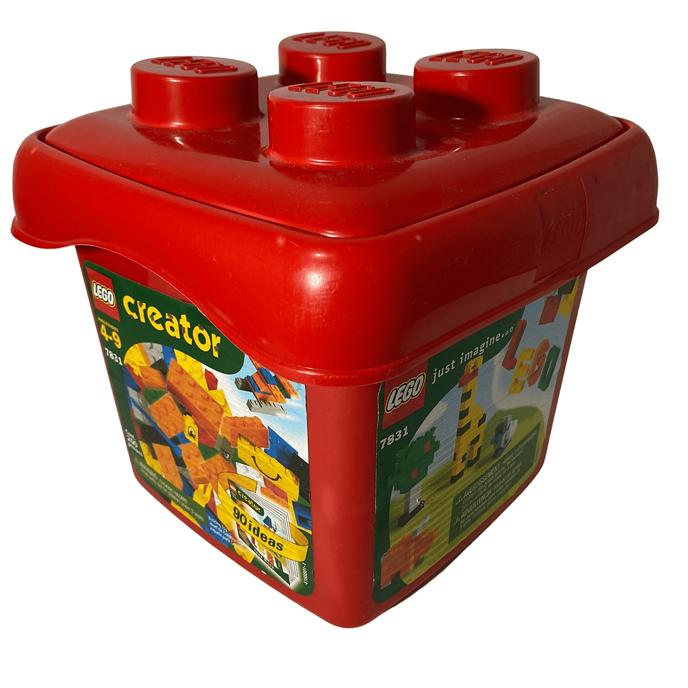 2002 Lego Creator 7813 Red Tub With Starter Set And Idea Book Top View