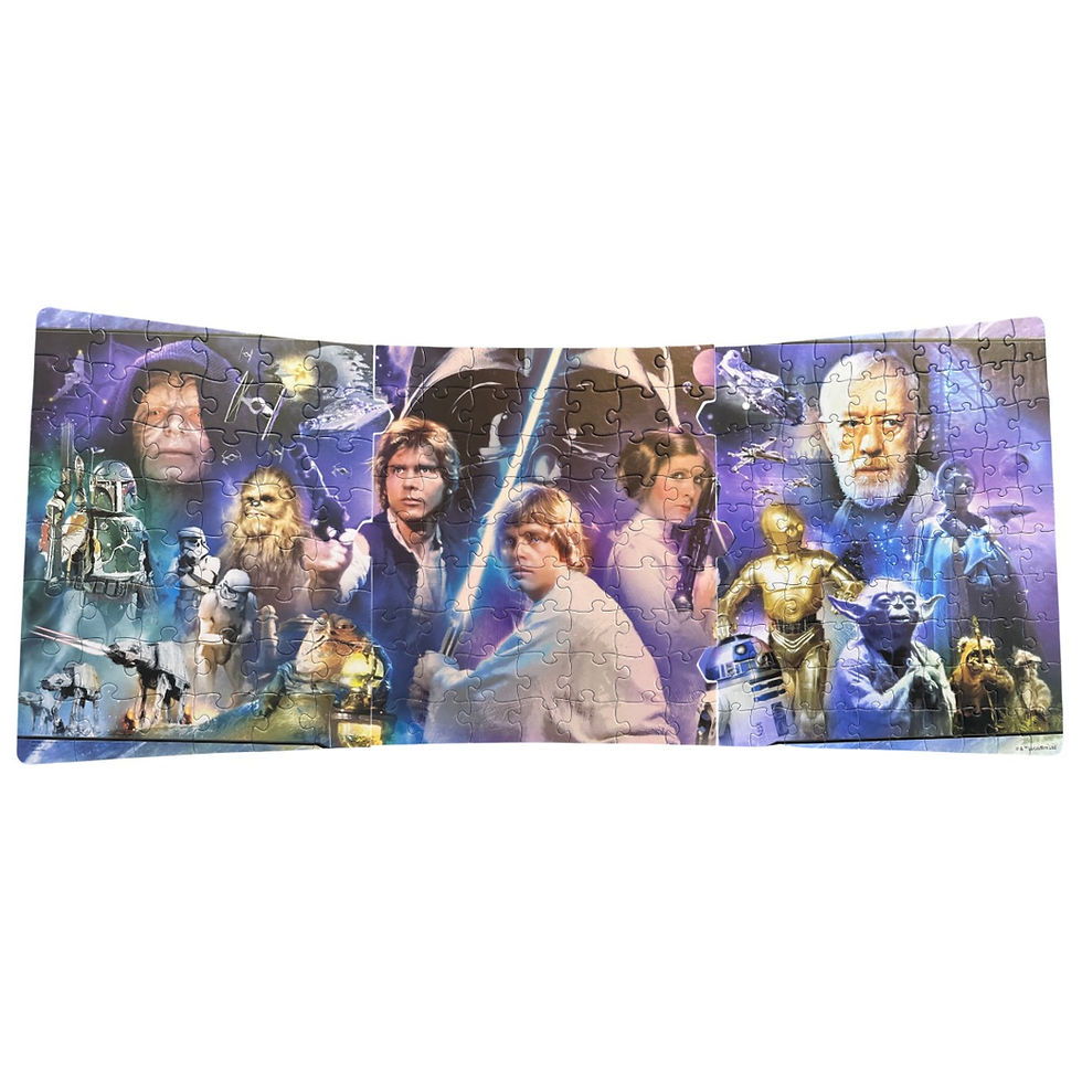 Completed Star Wars panoramic puzzle with original trilogy artwork.