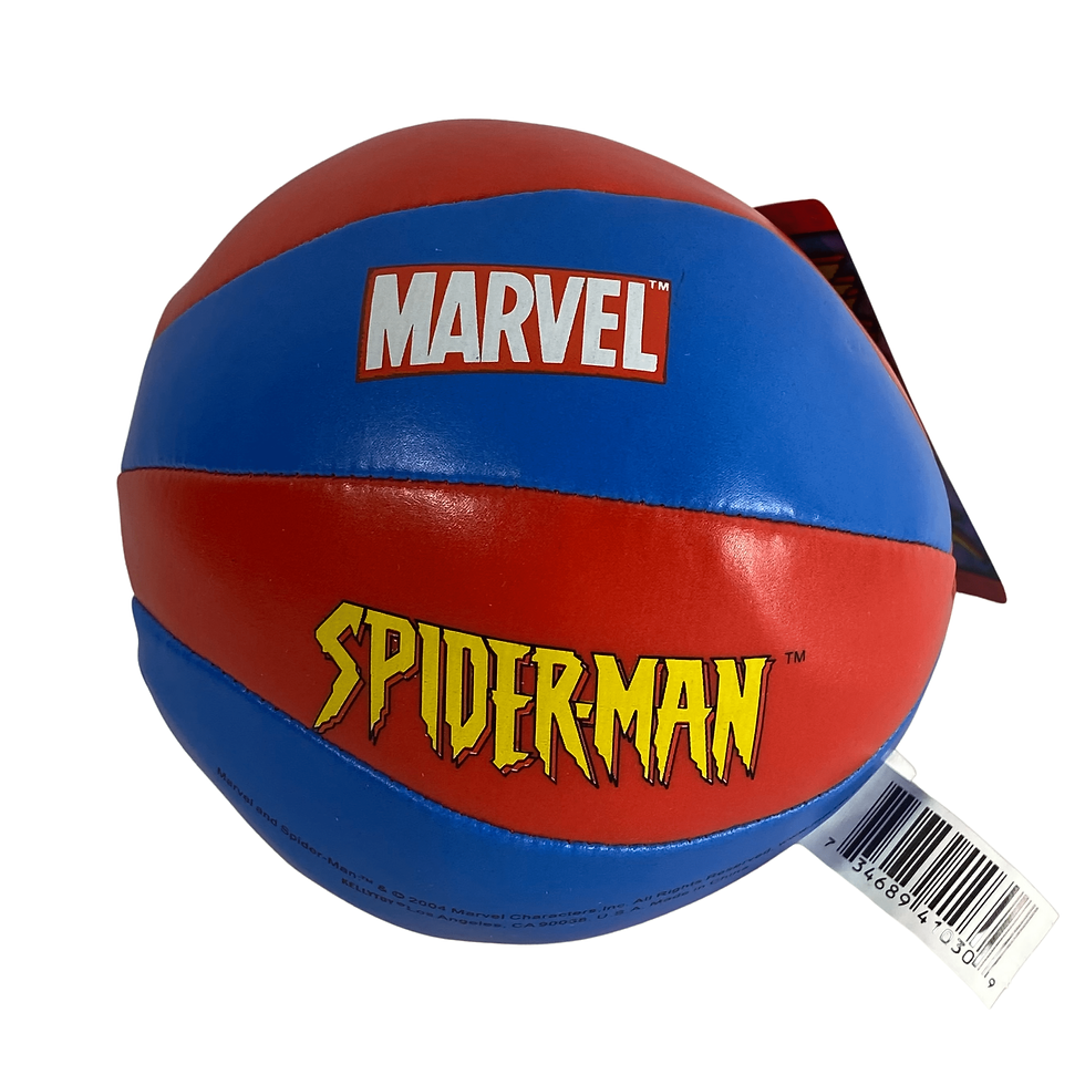 Kellytoy Vintage 2004 Marvel Ultimate Spider Man 4" Soft Foam Novelty Play Basketball Back View
