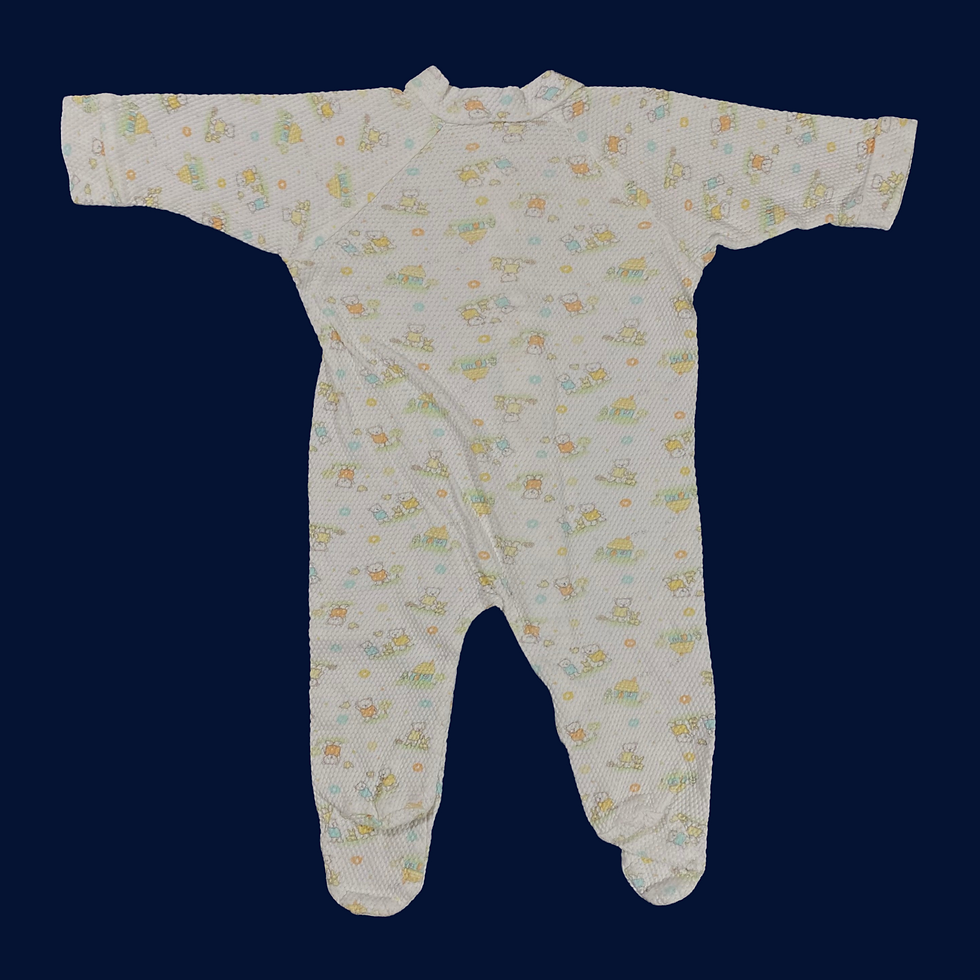 Gerber Unisex Baby Size 3 - 6 Months White Footed Quilted Romper Back View