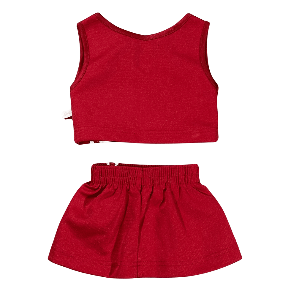Third Street Indiana University Baby Girls 6 Months Red and White 2 Piece Cheerleader Outfit, Back View