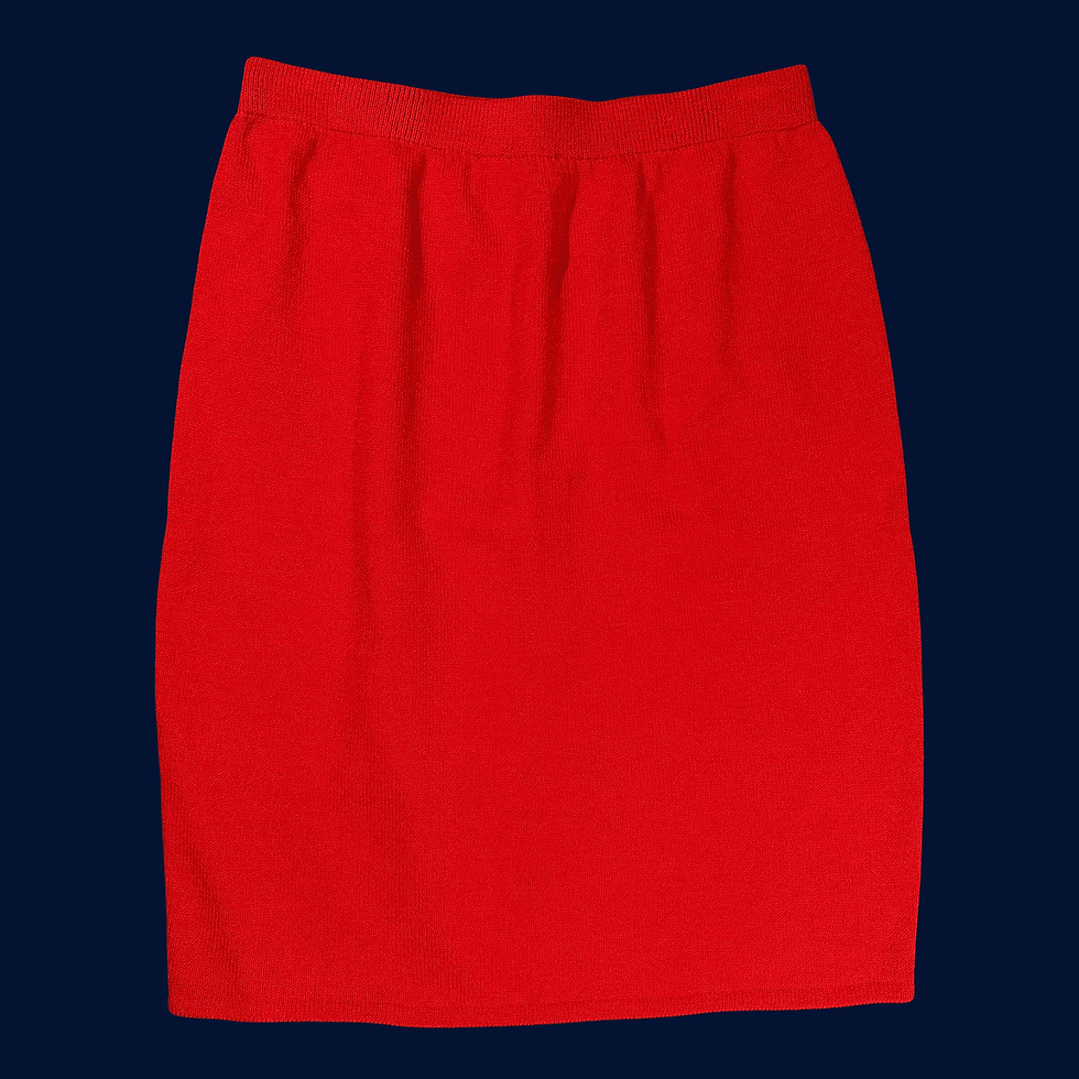 St. John Collection by Marie Gray Women's Size 16 Heavyweight Red Knit Skirt Back View
