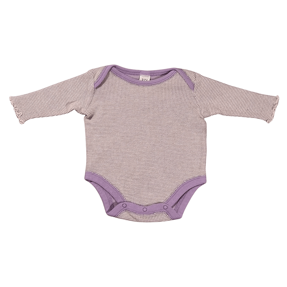 Baby Gap 2001 Girl's Newborn (0 - 3 Months) Purple Waffle Stitched Bodysuit Front View
