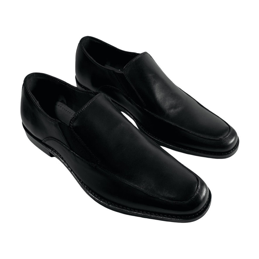 Gordon Rush Men's Size 8.5 Slip On Black Leather Dress Shoes Top View