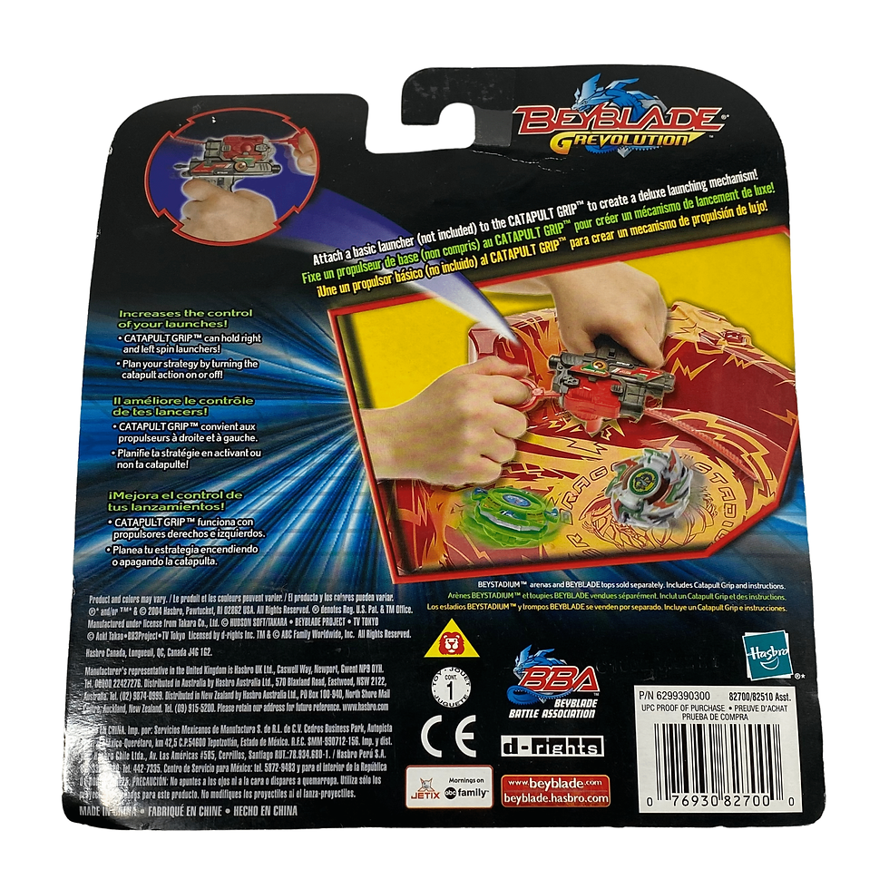 Hasbro Vintage 2004 Beyblade Grevolution Catapult Grip For Launcher Back View