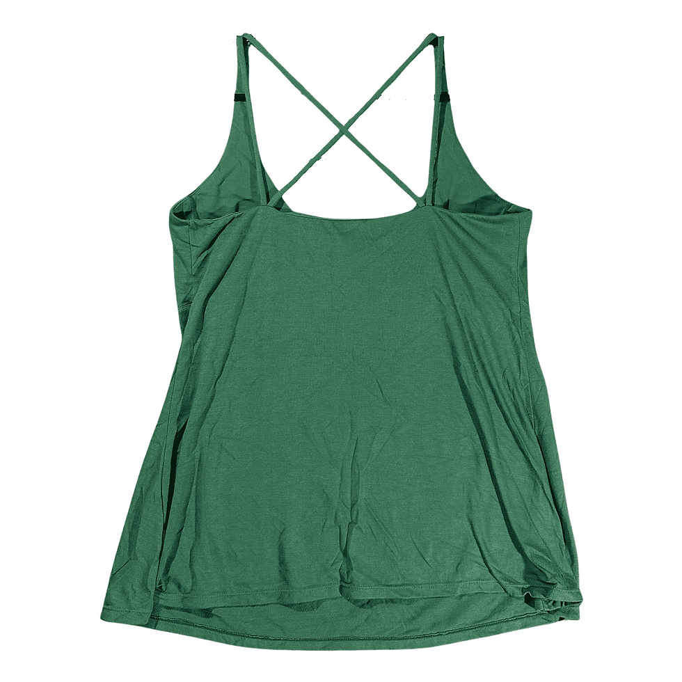 Victoria's Secret 'Bra Tops' Women's Juniors Large Green Thin Strap Top With Built In Bra Back