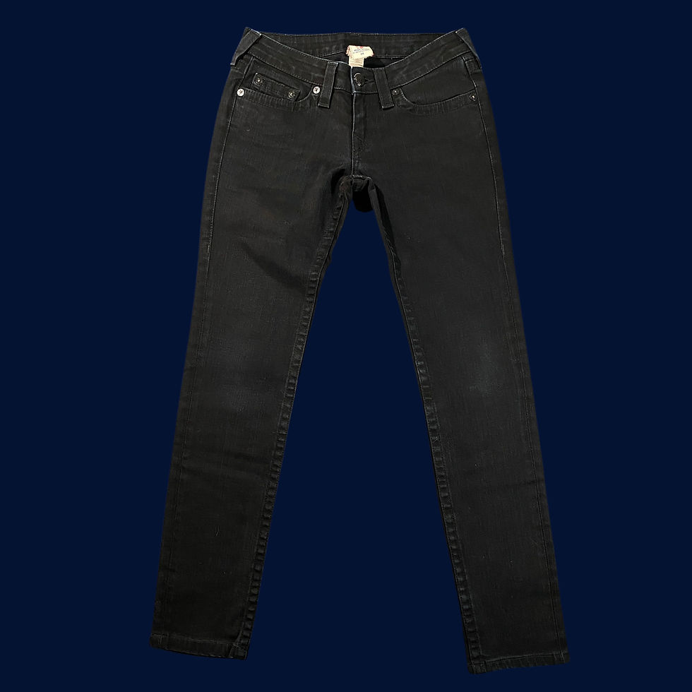 True Religion Brand Jeans World Tour "Stella" Women's Size 28 Black Denim Jeans Front