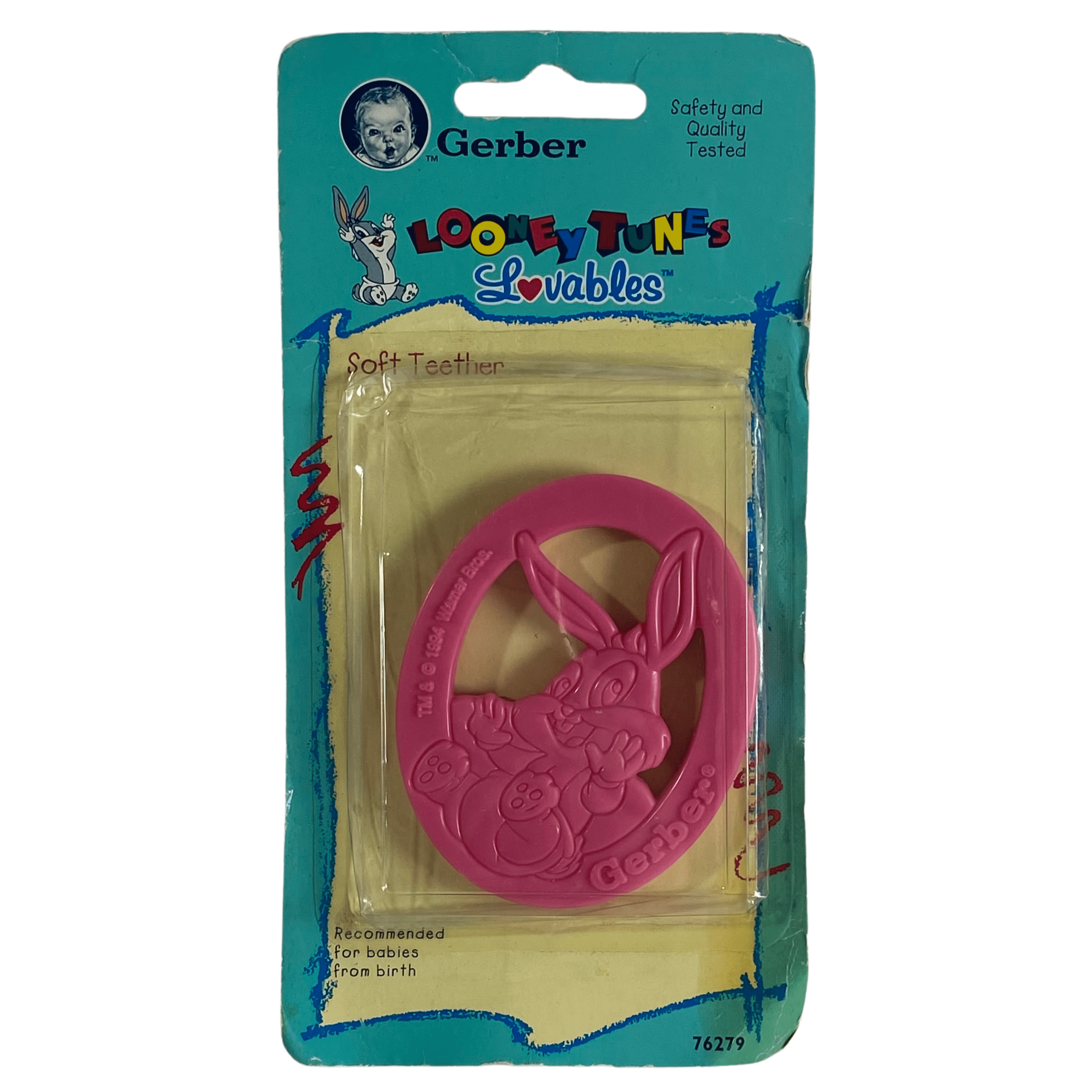 Character Teether gerber-looney-tunes-lovables-character-soft-teether-vintage-1994-new-1