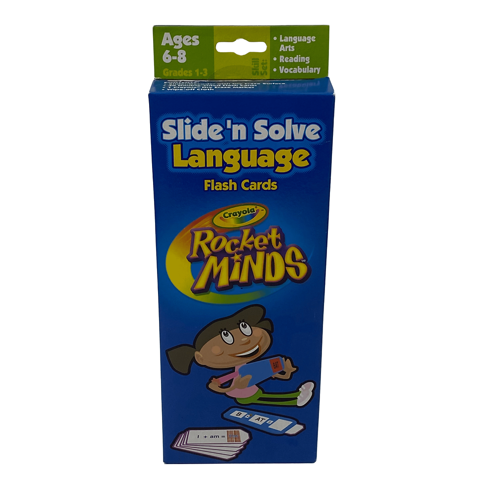 New Crayola Vintage 2003 Rocket Minds Slide ‘n Solve Language Flash Cards For Grades 1 - 3 Front View