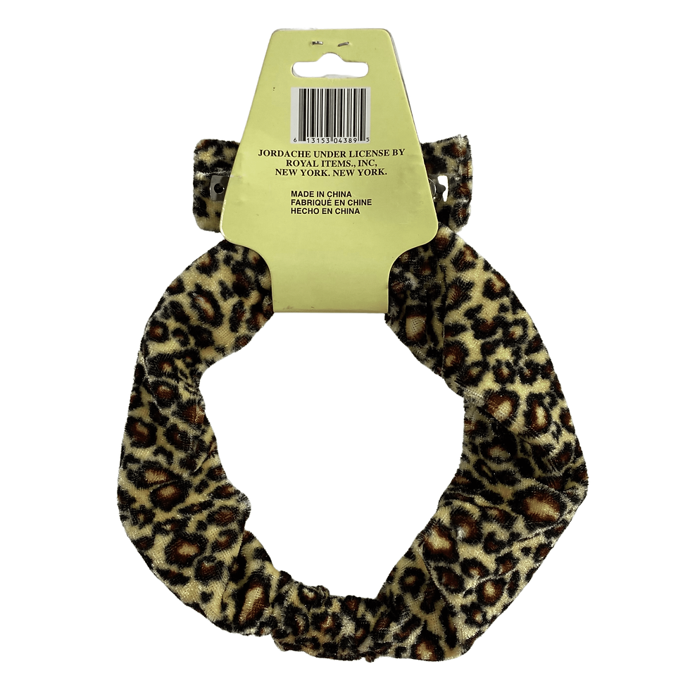 Jordache Women's 2 Piece Set Of Animal Print Headband And Barrette Back View