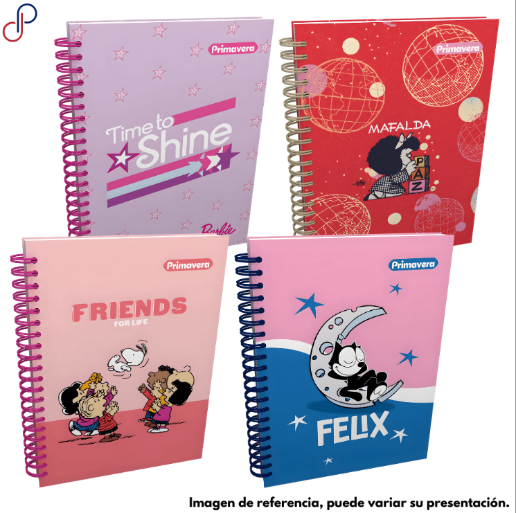 Cuaderno Primavera Argollado Pequeño 5 Materias Mujer