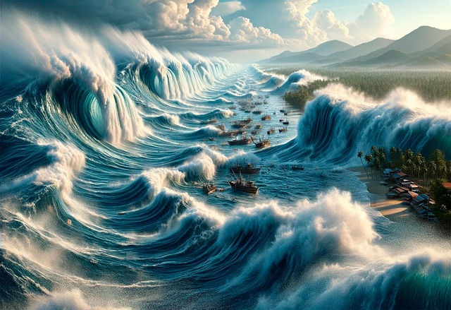 Underwater earthquake tsunami