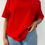 Thumbnail: Red Cotton Roundneck T-Shirt