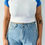Thumbnail: India Blue Raglan Baby Crop Top