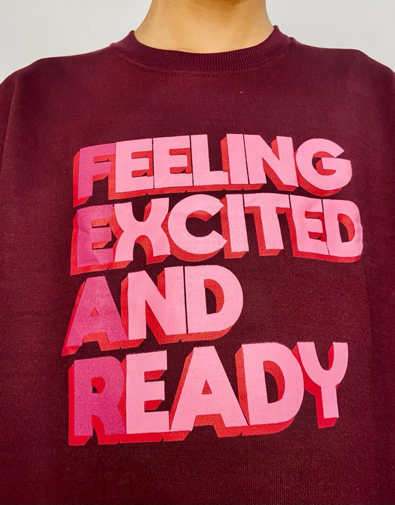 Thumbnail: Maroon Printed Fleece Sweatshirt