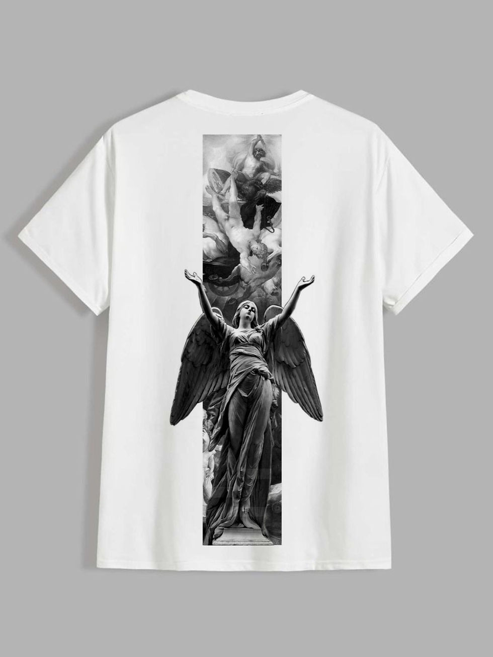 White Fallen Angel Cotton Printed Tshirt