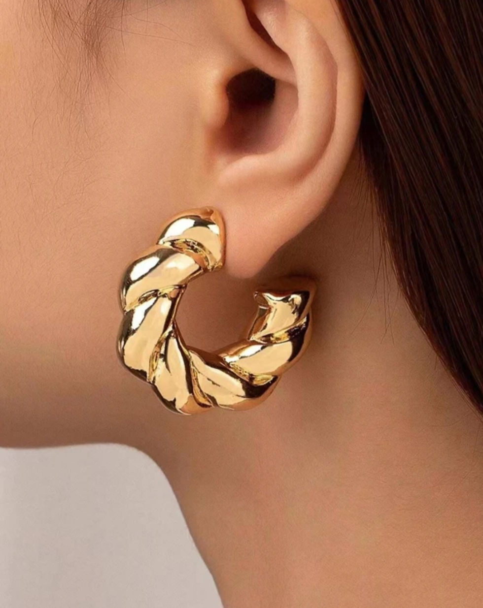 Thumbnail: Golden Textured Western Hoops