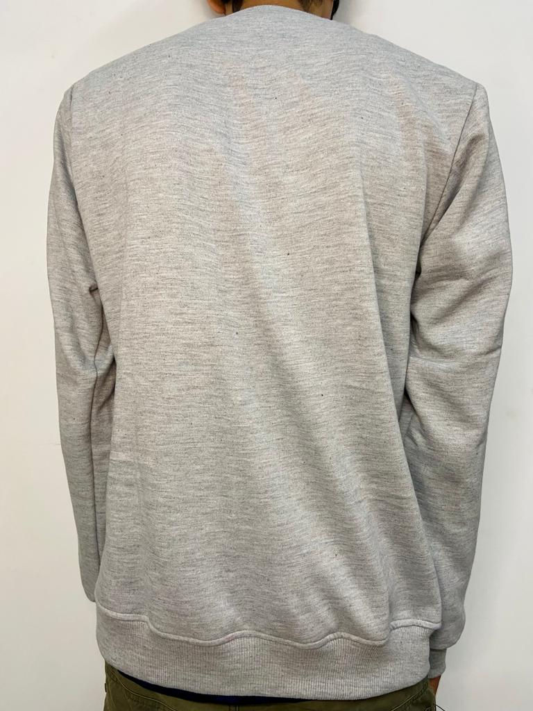 Thumbnail: Grey Melange Fleece Sweatshirt