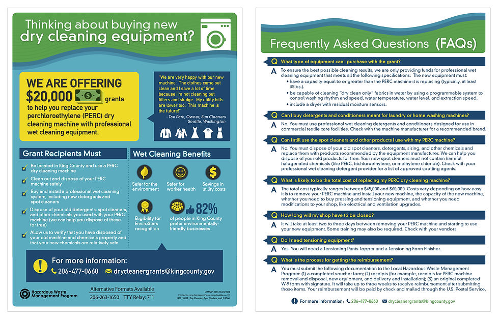 Clean Dry Cleaning Program Flyer
