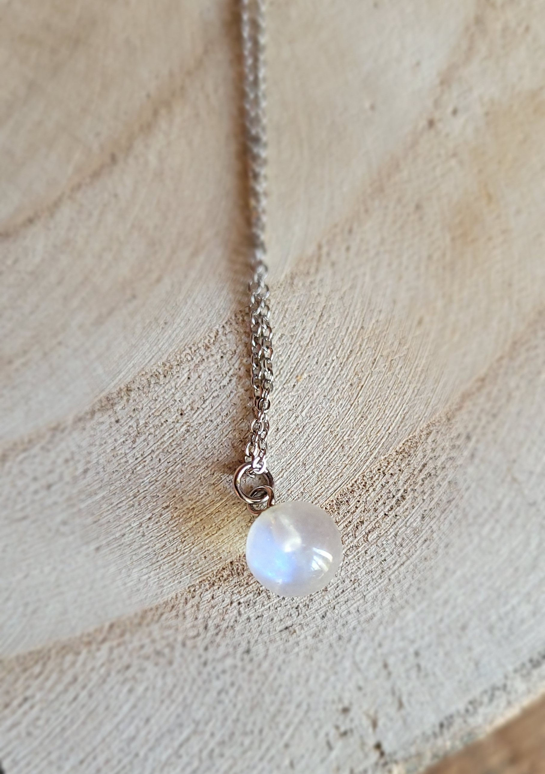 Chaine argent 925 pierre de lune