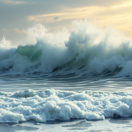 Large waves crashing.