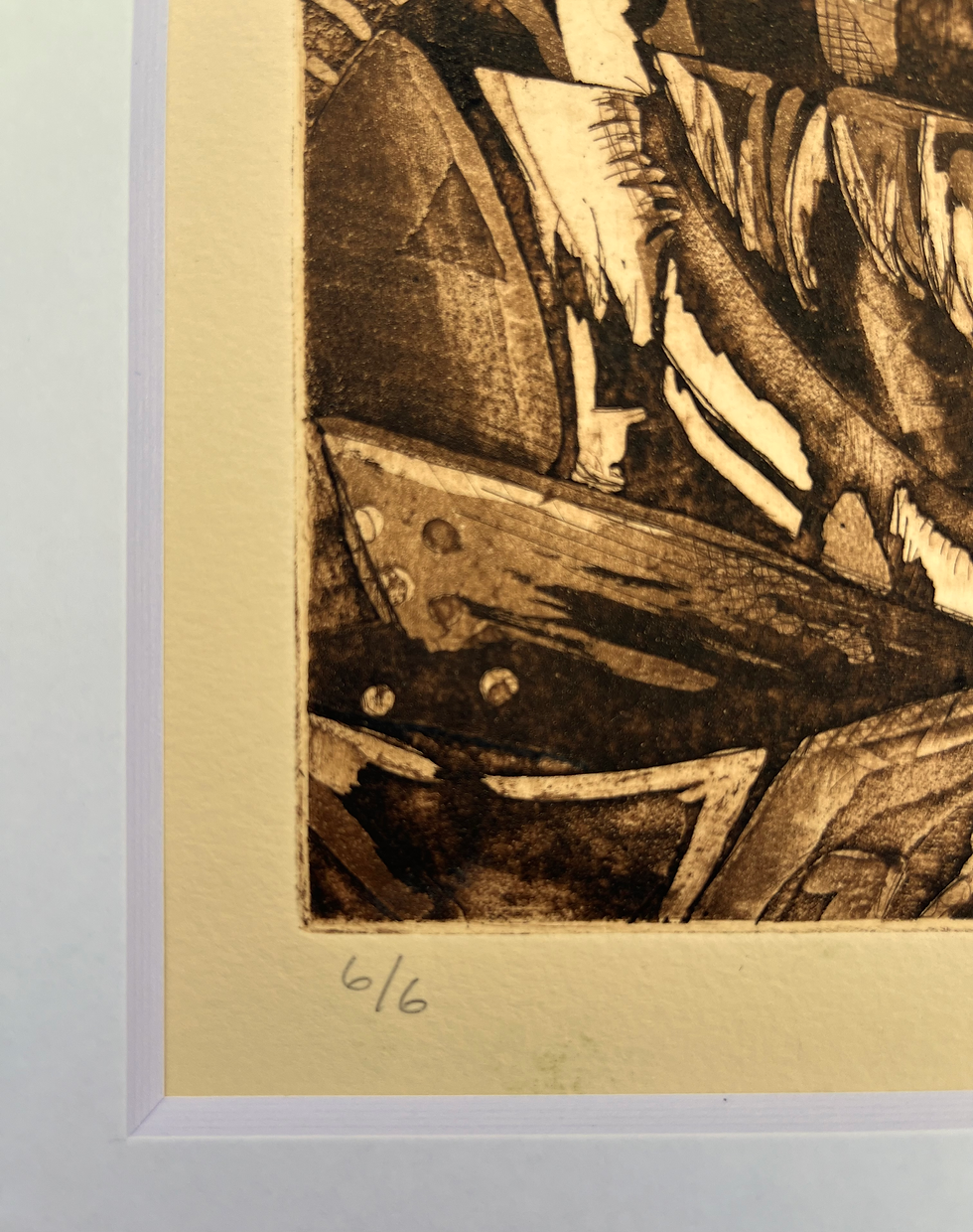 Thumbnail: Print, Etching - "Highlands", Sepia on Cream