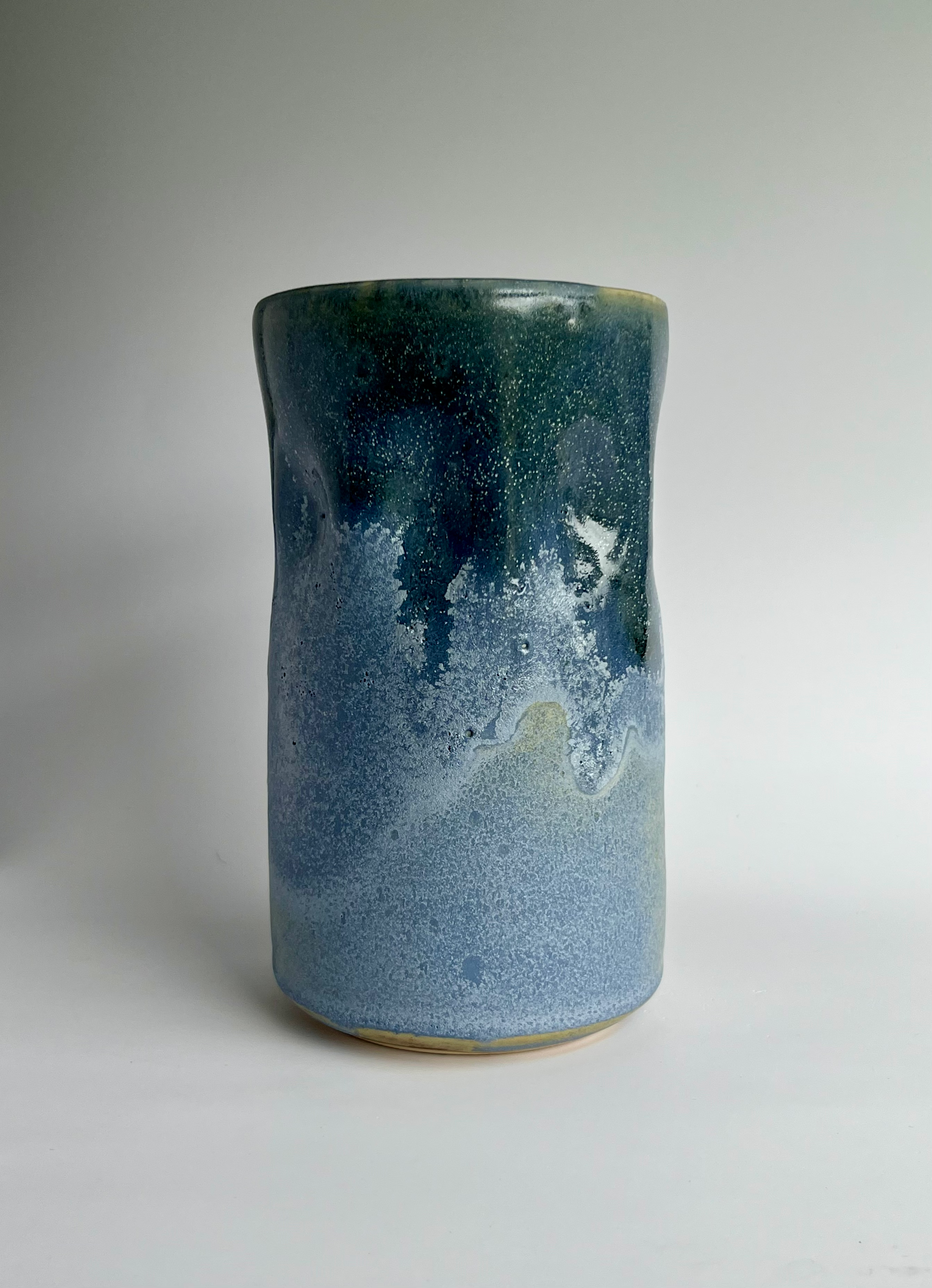 Vase - Blue Dimpled 6.5" #1