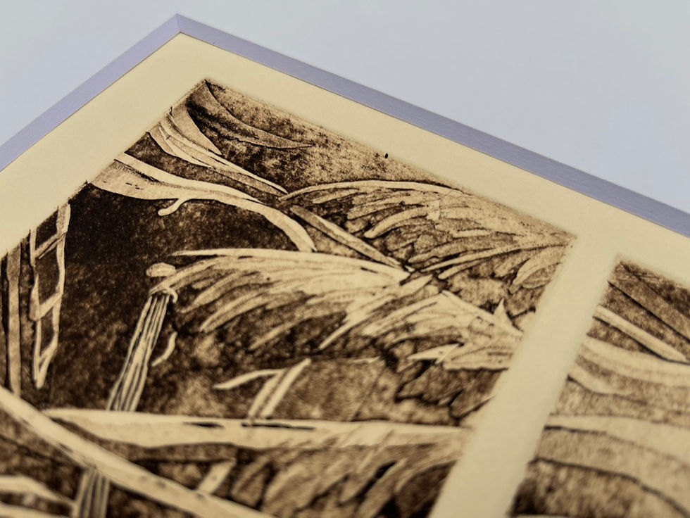 Thumbnail: Print, Etching - "Wagon Wheel", Sepia on Cream