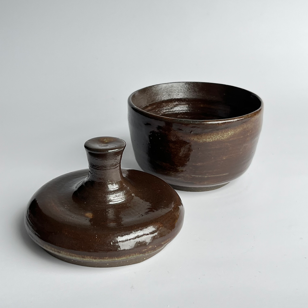Thumbnail: Jar - High Knob Matte Dark Brown 4" x 3.25"
