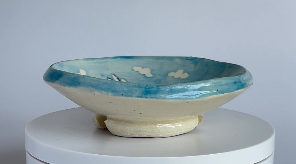 Thumbnail: Plate / Bowl - Bird on Blue 4"