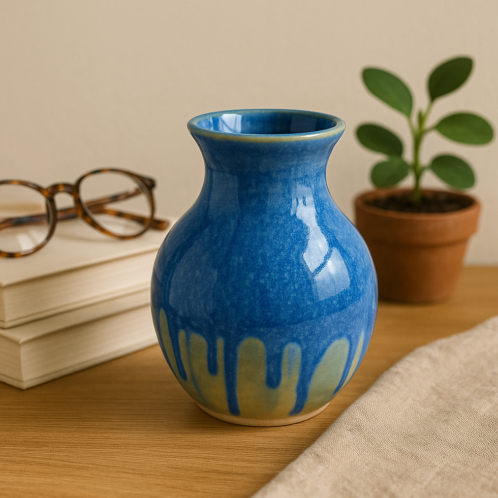 Thumbnail: Vase - Blue drip 5.5"