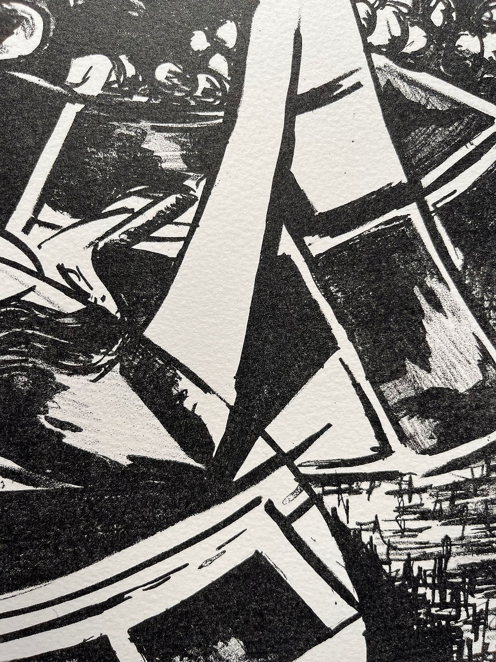 Thumbnail: Print, Lithograph - "CNN Tower 2" on off-white