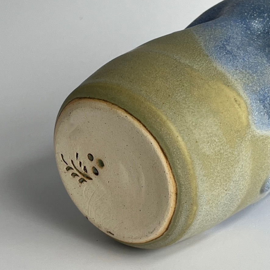 Thumbnail: Vase - Blue Dimpled 4"