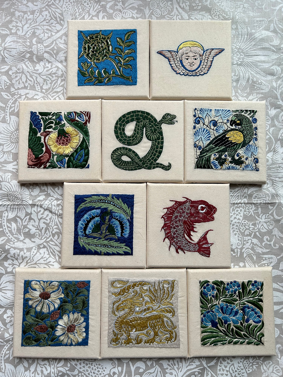 Thumbnail: Persian - hand embroidered tile