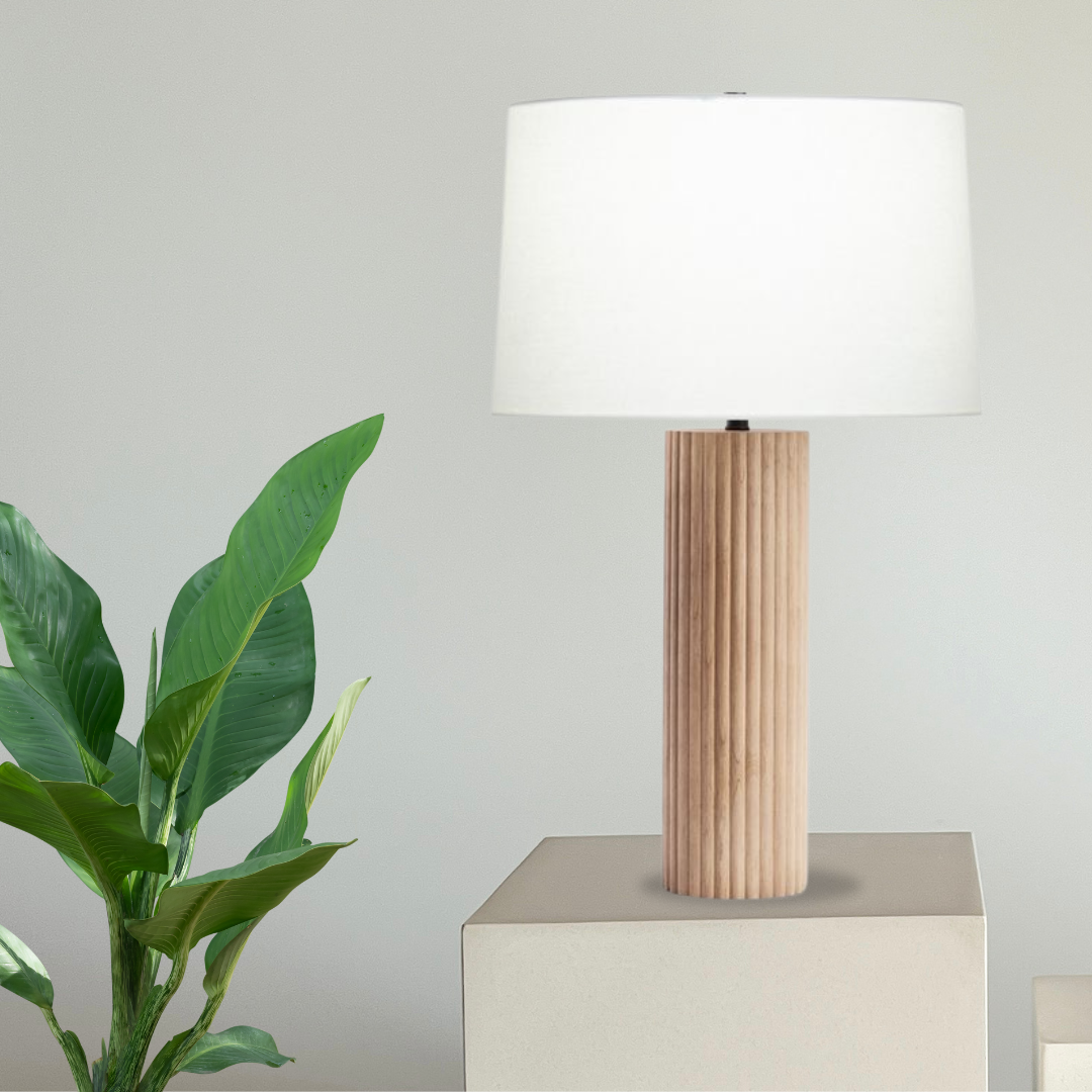 FLUTED WOOD LAMP