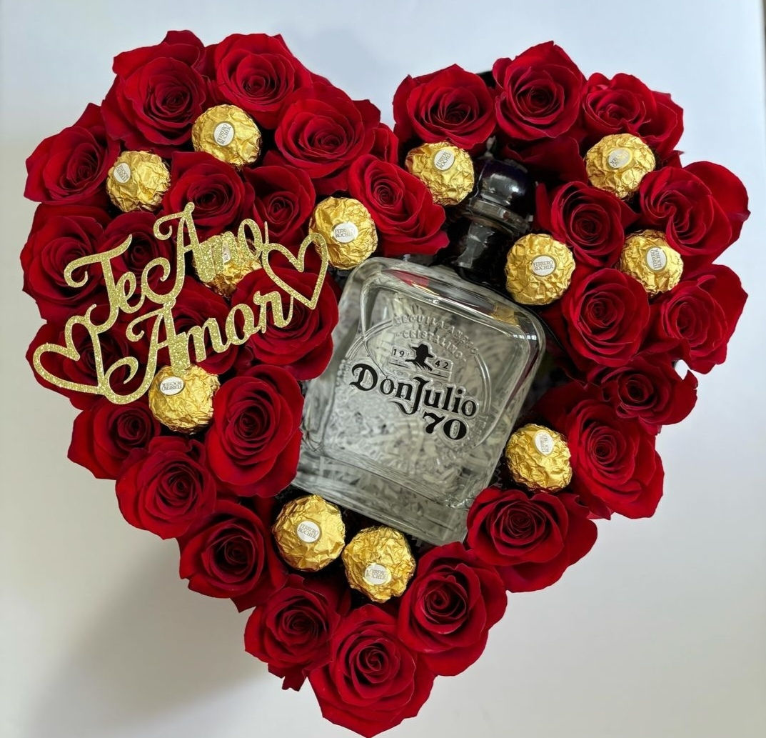 Corazón Don Julio y 12 Chocolates 