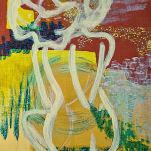 technique mixte sur papier (acrylique, pastel, Posca …), format  14.8 x 21 cm