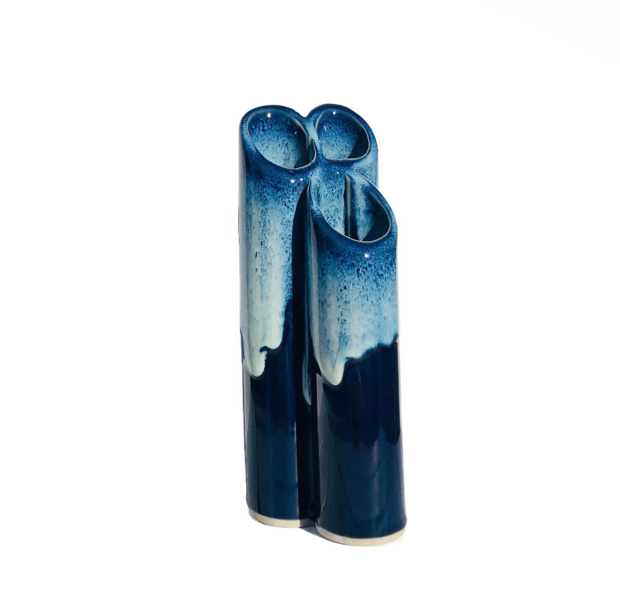 Bay Pottery - Triple Vase Jade/Navy/Desert