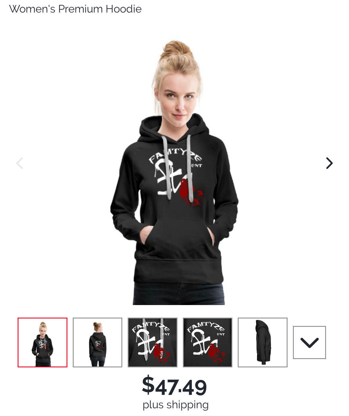 Famtyze Entertainment inc womens premium hoody