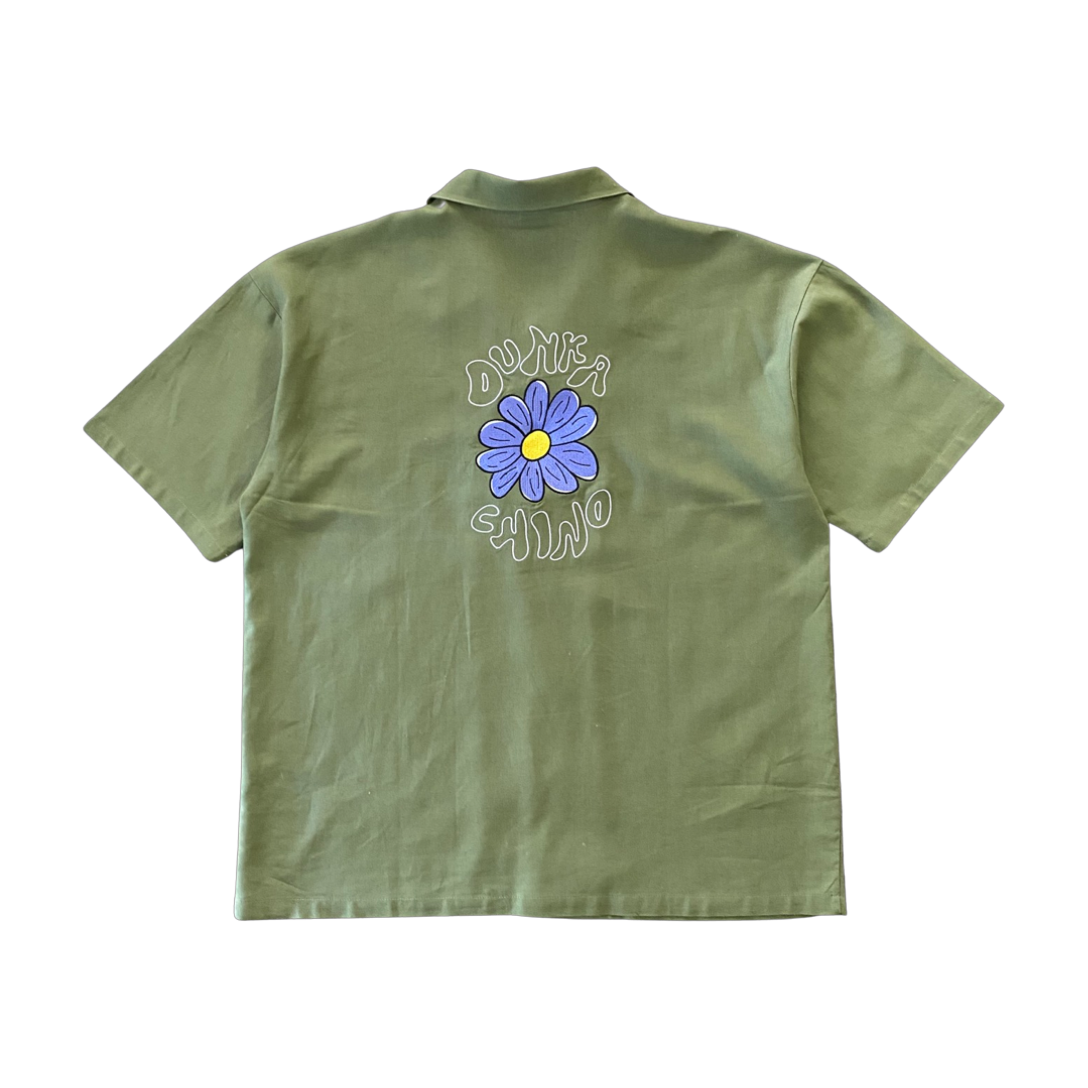 紫色花朵纽扣衬衫