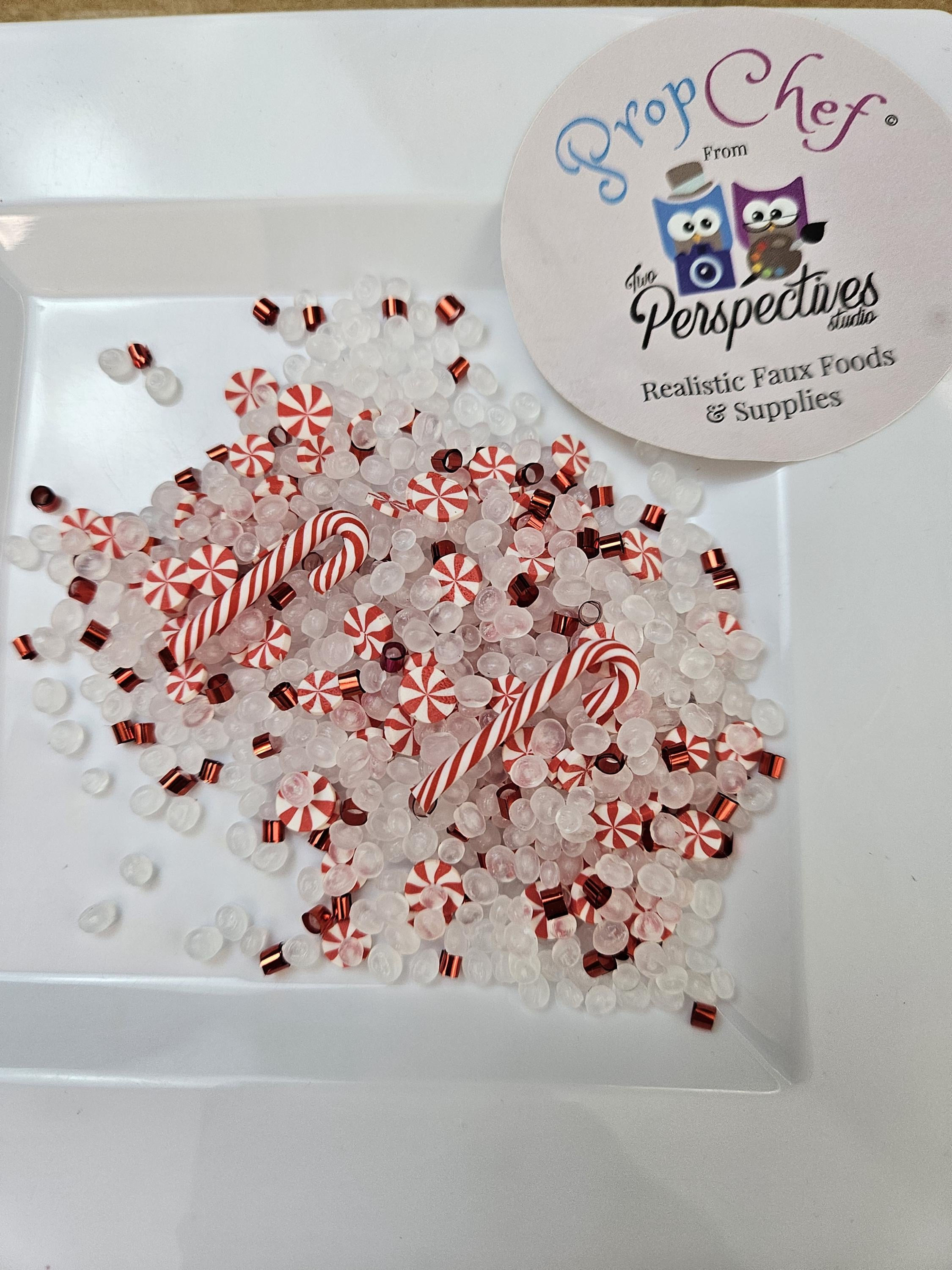 Fake Frosty Mint Peppermint Mix Sprinkles: 30g bag