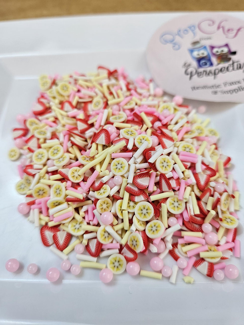 Thumbnail: Fake Strawberry Banana Mix Sprinkles: 40g bag